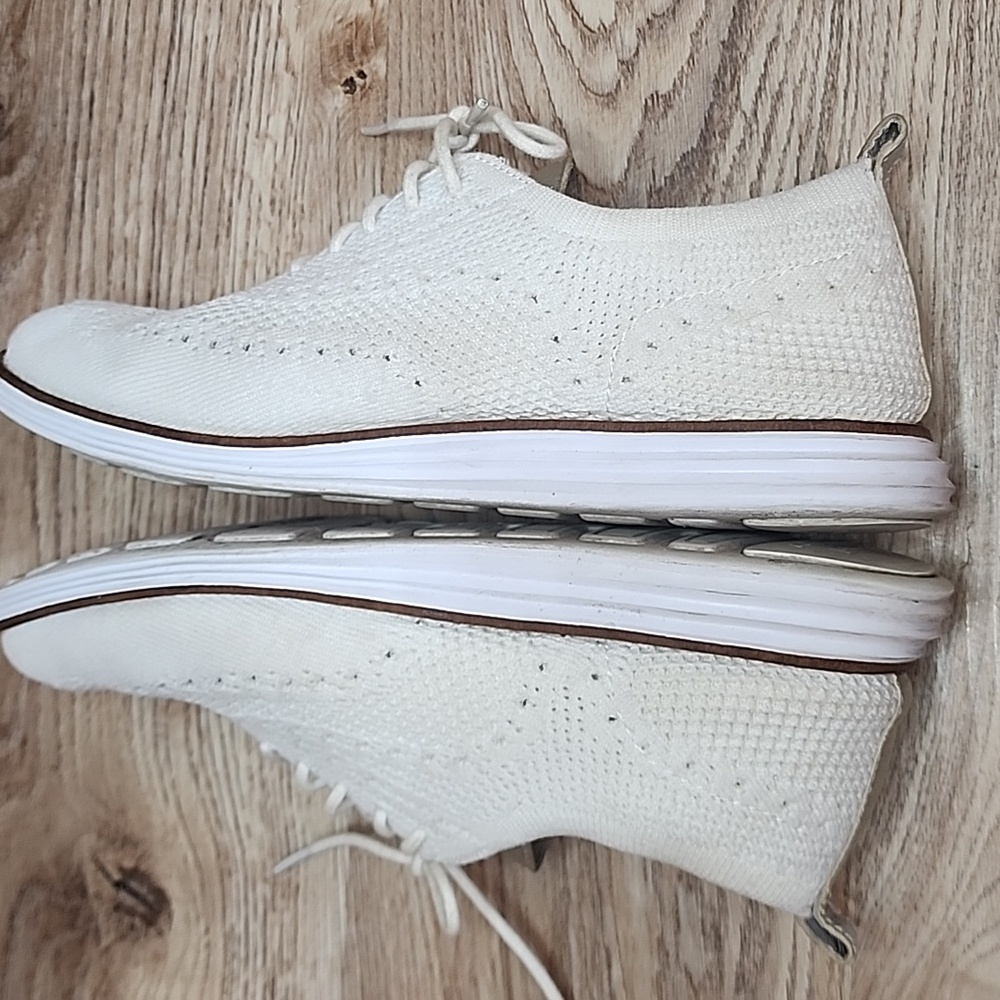 Cole Haan Grand Womens Stitchlite Wingtip Oxford Almond Toe White Tennis Shoe - Picture 4 of 9
